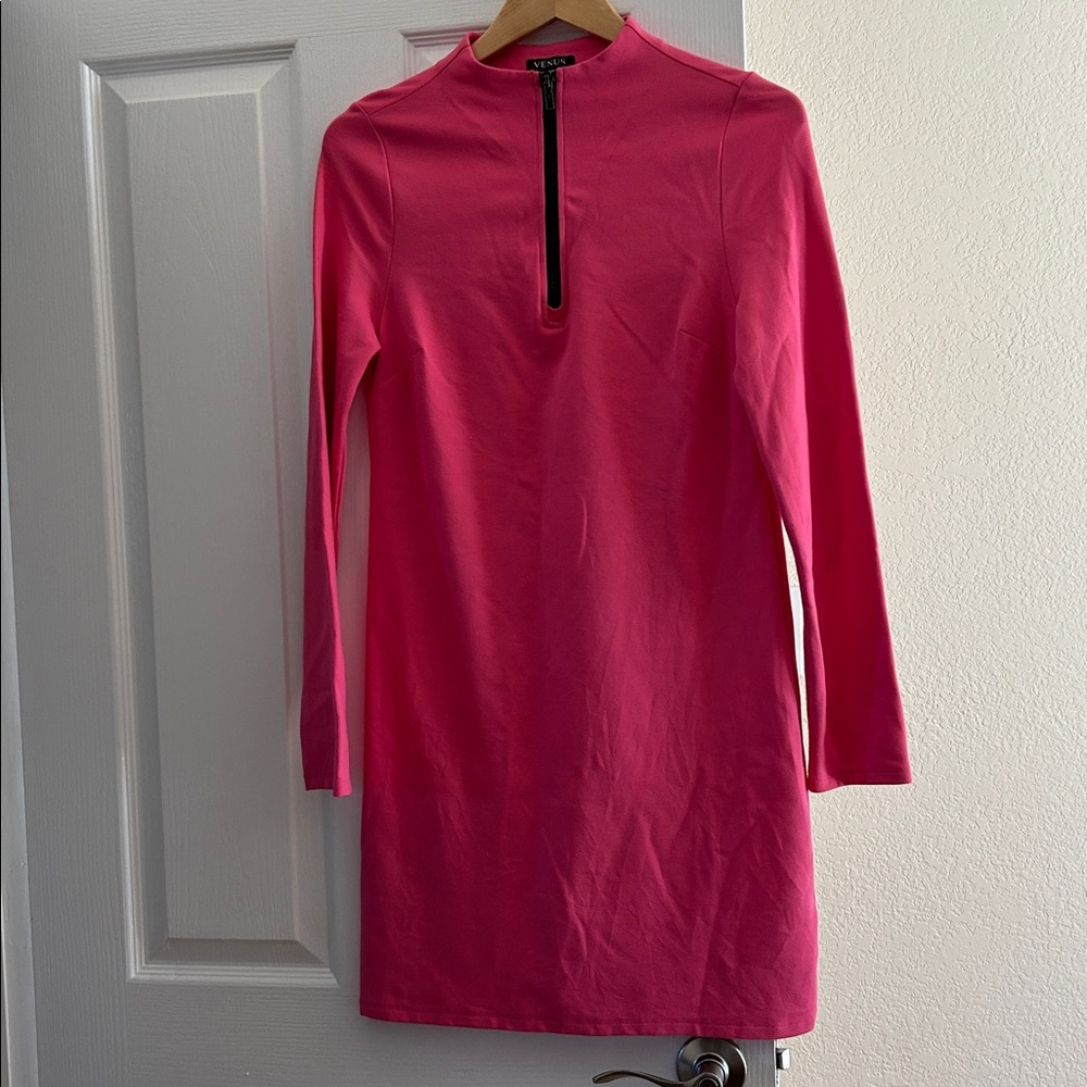 EUC - 🩷VENUS Vibrant Pink Zippered Dress - Picture 4 of 6